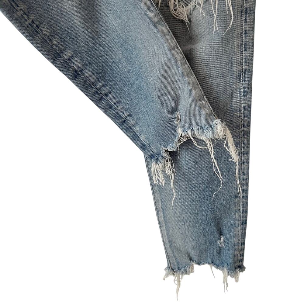 Moussy Altawoods Distressed Ripped Ankle Skinny Jeans 27 Light Blue Wash - Picture 3 of 6